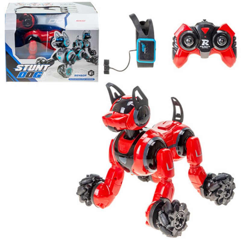 Jucarii, Copii si Bebe - Jucarii si jocuri - Vehicule si jucarii cu telecomanda - Roboti de jucarie - Caine Robot inteligent controlabil prin gesturi si telecomanda iUni 800A, Rotire 360°, Rosu - Infinity.ro