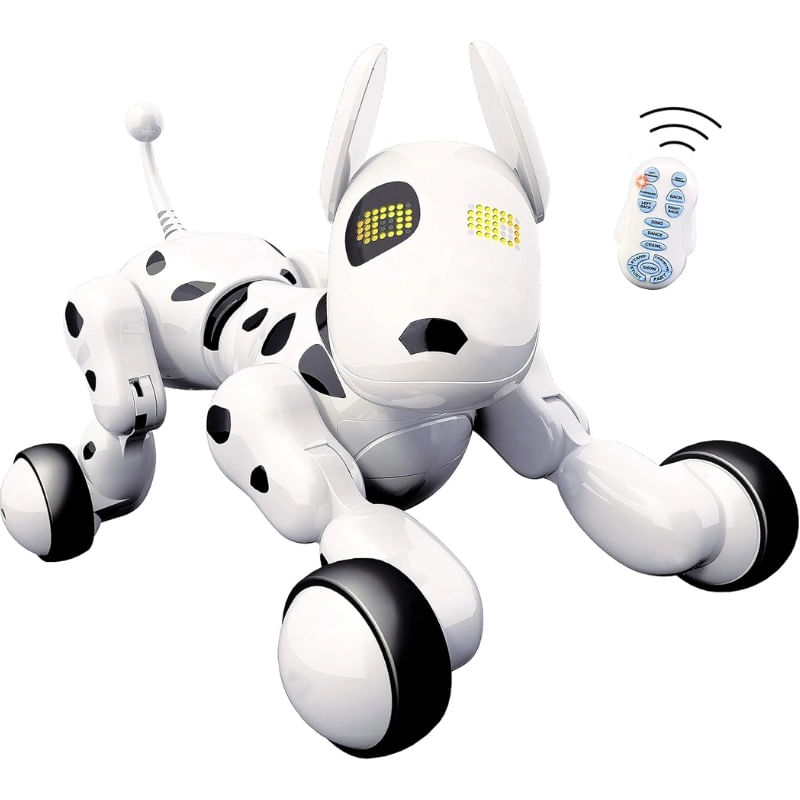 Jucarii, Copii si Bebe - Jucarii si jocuri - Vehicule si jucarii cu telecomanda - Roboti de jucarie - Robot Catel interactiv iUni Smart-Dog vorbitor, telecomanda, Alb - Infinity.ro