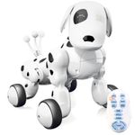 Jucarii, Copii si Bebe - Jucarii si jocuri - Vehicule si jucarii cu telecomanda - Roboti de jucarie - Robot Catel interactiv iUni Smart-Dog vorbitor, telecomanda, Alb - Infinity.ro