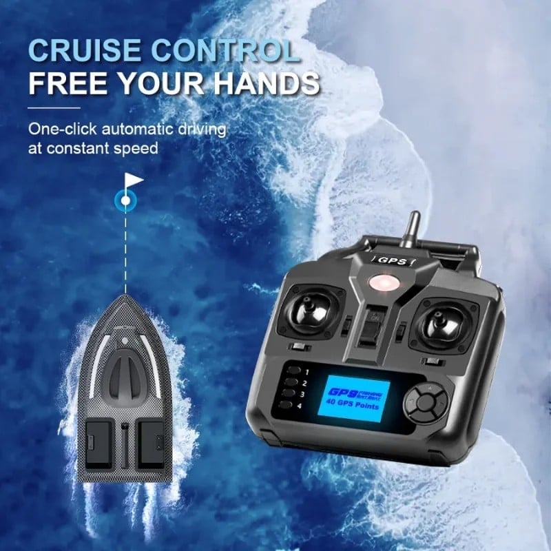 Sport si Outdoor - Sporturi acvatice - Pescuit - Echipament suplimentar pentru pescuit - Barca Plantat, Nadit si Momit iUni V900, GPS, 2 cuve, 1.5kg, 500m, 12000mAh, 6km/h, Telecomanda 2.4GHz - Infinity.ro