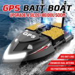 Sport si Outdoor - Sporturi acvatice - Pescuit - Echipament suplimentar pentru pescuit - Barca Plantat, Nadit si Momit iUni V802 PRO, GPS, 12000mAh, 4 cuve, 3kg, 500m, 15km/h, Telecomanda 2.4GHz, Negru - Infinity.ro