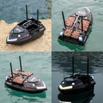 Sport si Outdoor - Sporturi acvatice - Pescuit - Echipament suplimentar pentru pescuit - Barca Plantat, Nadit si Momit iUni V802 PRO, GPS, 12000mAh, 4 cuve, 3kg, 500m, 15km/h, Telecomanda 2.4GHz, Negru - Infinity.ro