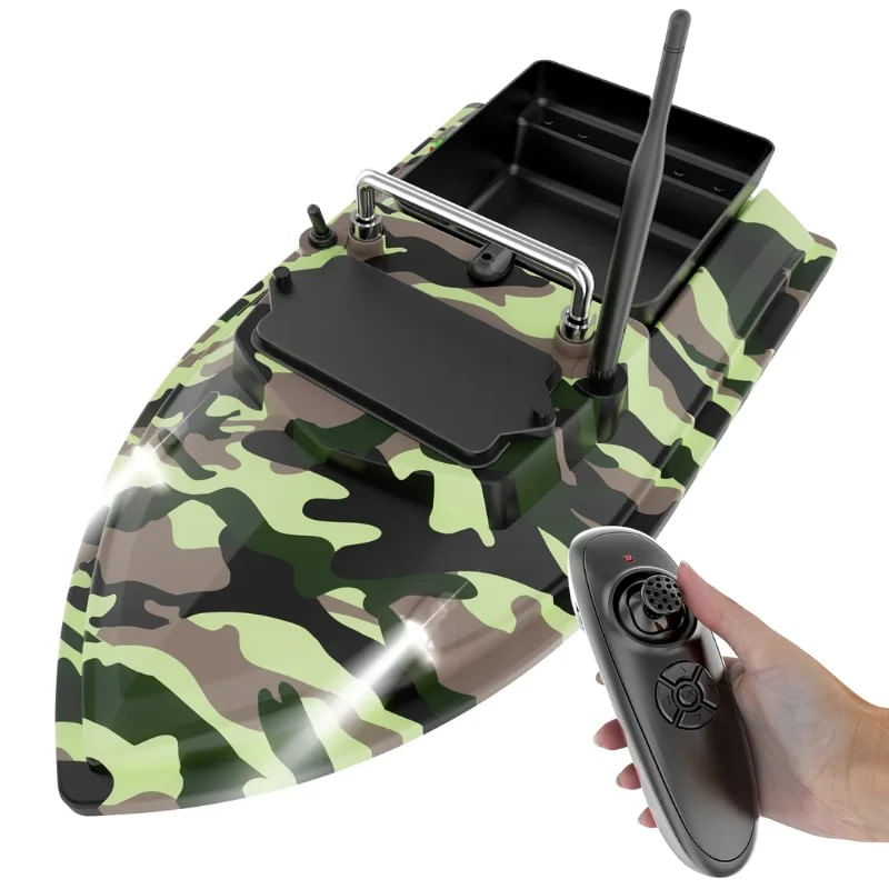 Sport si Outdoor - Sporturi acvatice - Pescuit - Echipament suplimentar pentru pescuit - Barca Nadit si Momit iUni V050, 500m, 2kg, 5200mAh, 10km/h, Telecomanda 2.4GHz, Army - Infinity.ro