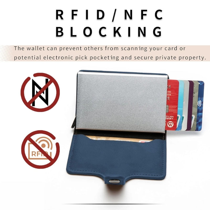 Fashion, accesorii si bijuterii - Femei - Accesorii femei - Portofele femei - Portofel RFID iUni P2, 10 carduri, Albastru - Infinity.ro