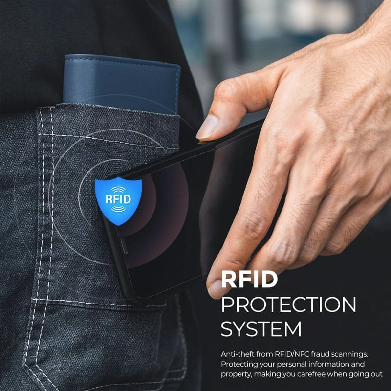 Fashion, accesorii si bijuterii - Femei - Accesorii femei - Portofele femei - Portofel RFID iUni P2, 10 carduri, Albastru - Infinity.ro