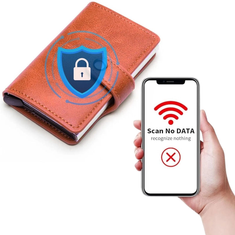 Fashion, accesorii si bijuterii - Femei - Accesorii femei - Portofele femei - Portofel RFID iUni P2, 10 compartimente carduri, Maro ciocolatiu - Infinity.ro