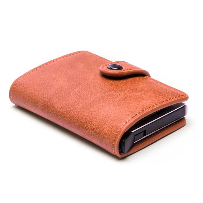 Fashion, accesorii si bijuterii - Femei - Accesorii femei - Portofele femei - Portofel RFID iUni P2, 10 compartimente carduri, Maro ciocolatiu - Infinity.ro