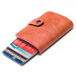 Fashion, accesorii si bijuterii - Femei - Accesorii femei - Portofele femei - Portofel RFID iUni P2, 10 compartimente carduri, Maro ciocolatiu - Infinity.ro