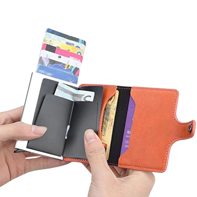 Fashion, accesorii si bijuterii - Femei - Accesorii femei - Portofele femei - Portofel RFID iUni P2, 10 compartimente carduri, Maro ciocolatiu - Infinity.ro