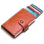 Fashion, accesorii si bijuterii - Femei - Accesorii femei - Portofele femei - Portofel RFID iUni P2, 10 compartimente carduri, Maro ciocolatiu - Infinity.ro