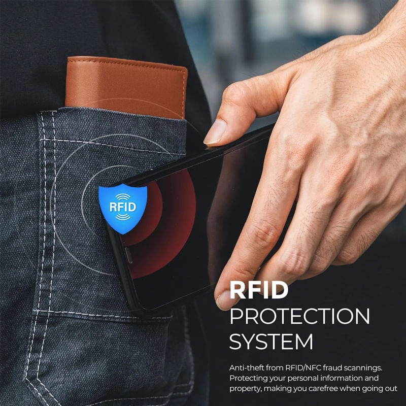 Fashion, accesorii si bijuterii - Femei - Accesorii femei - Portofele femei - Portofel RFID iUni P2, 10 compartimente carduri, Maro ciocolatiu - Infinity.ro