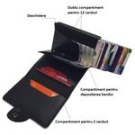 Fashion, accesorii si bijuterii - Femei - Accesorii femei - Portofele femei - Portofel RFID dublu iUni P3, 16 carduri, Bleumarin - Infinity.ro