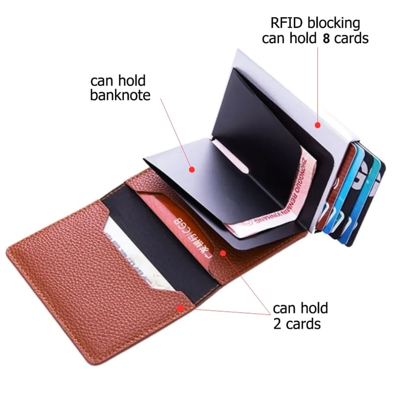 Fashion, accesorii si bijuterii - Femei - Accesorii femei - Portofele femei - Portofel RFID iUni P6, 12 carduri, Maro - Infinity.ro