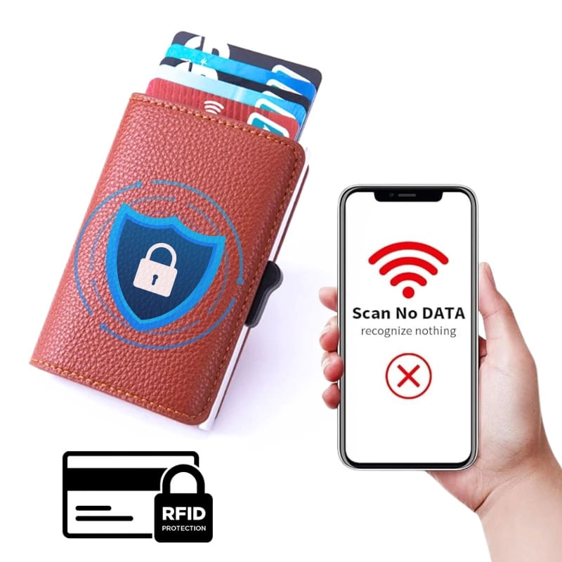 Fashion, accesorii si bijuterii - Femei - Accesorii femei - Portofele femei - Portofel RFID iUni P6, 12 carduri, Maro - Infinity.ro