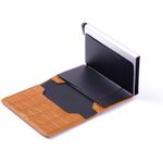 Fashion, accesorii si bijuterii - Femei - Accesorii femei - Portofele femei - Portofel RFID iUni P1, 8 carduri, Print crocodil Maro - Infinity.ro