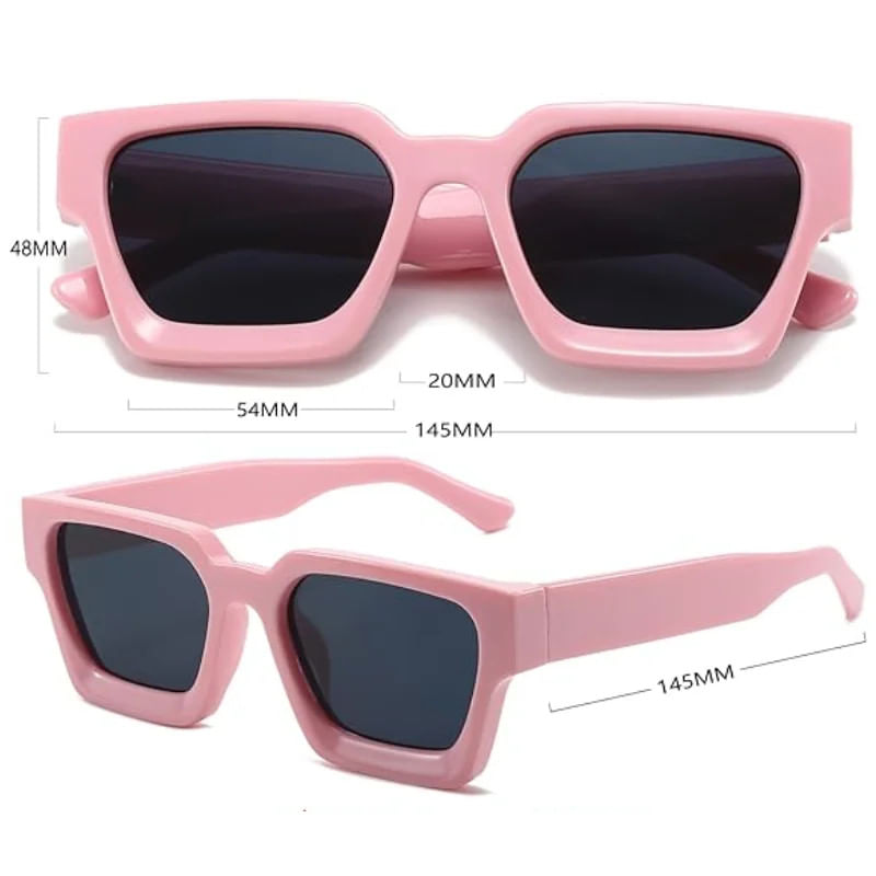 Fashion, accesorii si bijuterii - Femei - Accesorii femei - Ochelari de soare femei - Ochelari de Soare Retro Square iUni iEye, UV400, Pink - Infinity.ro