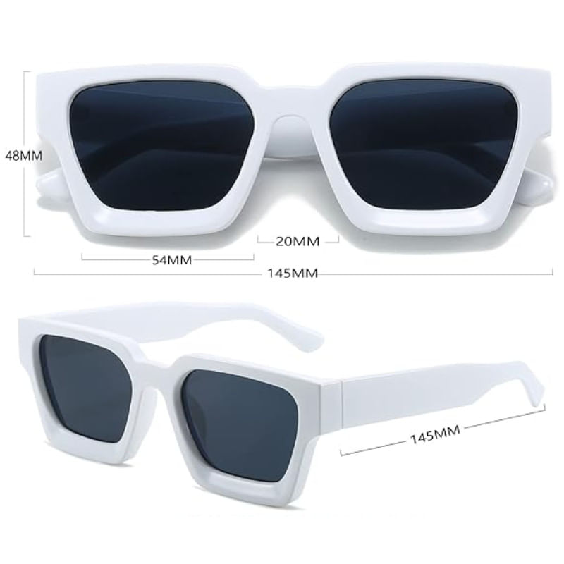 Fashion, accesorii si bijuterii - Femei - Accesorii femei - Ochelari de soare femei - Ochelari de Soare Retro Square iUni iEye, UV400, White - Infinity.ro