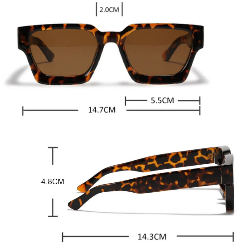 Fashion, accesorii si bijuterii - Femei - Accesorii femei - Ochelari de soare femei - Ochelari de Soare Retro Square iUni iEye, UV400, Animal Print - Infinity.ro