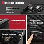 Fashion, accesorii si bijuterii - Barbati - Bijuterii barbati - Ceasuri barbati - Cutie intors ceasuri iUni, Watch Winder 4 + 6 spatii depozitare, Piele ecologica, Carbon - Infinity.ro