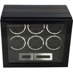 Fashion, accesorii si bijuterii - Barbati - Bijuterii barbati - Ceasuri barbati - Cutie intors ceasuri automatice cu amprenta iUni, Luxury Watch Winder 6 Mahon-Black - Infinity.ro