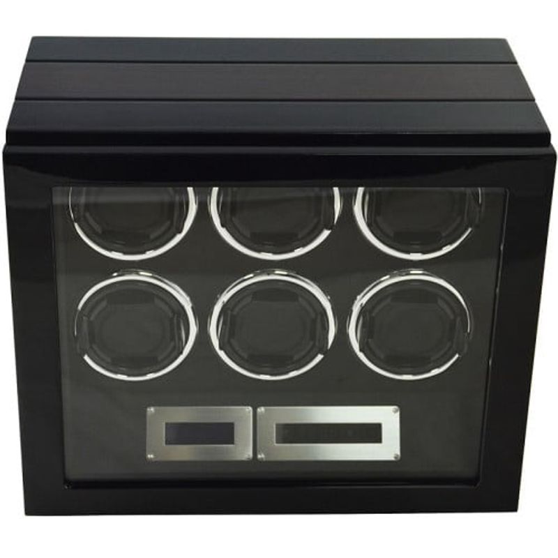 Fashion, accesorii si bijuterii - Barbati - Bijuterii barbati - Ceasuri barbati - Cutie intors ceasuri automatice cu amprenta iUni, Luxury Watch Winder 6 Mahon-Black - Infinity.ro