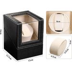 Fashion, accesorii si bijuterii - Barbati - Bijuterii barbati - Ceasuri barbati - Cutie intors ceas automatic iUni, Watch Winder, Negru-Crem - Infinity.ro