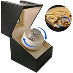 Fashion, accesorii si bijuterii - Barbati - Bijuterii barbati - Ceasuri barbati - Cutie intors ceas automatic iUni, Watch Winder, Negru-Crem - Infinity.ro