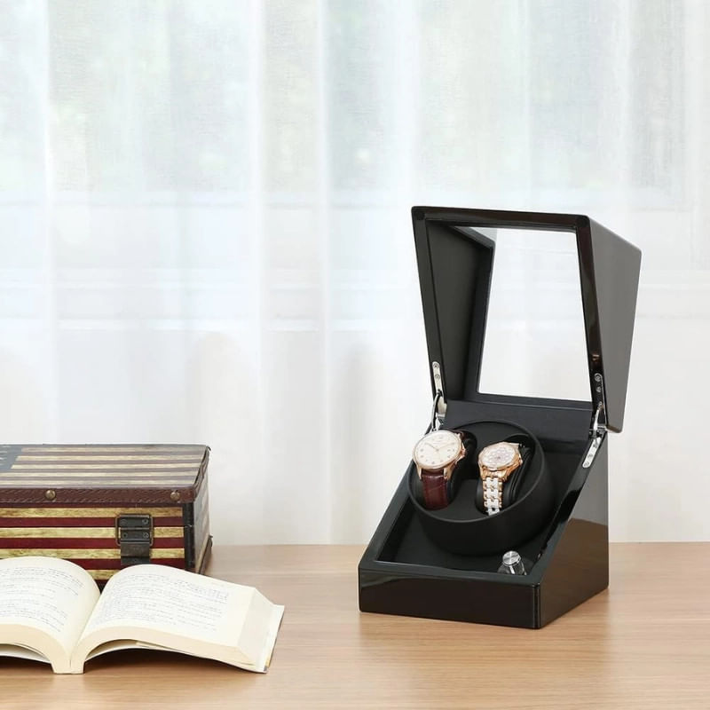 Fashion, accesorii si bijuterii - Barbati - Bijuterii barbati - Ceasuri barbati - Cutie intors ceasuri iUni, 4 programe, Watch Winder 2, Black - Infinity.ro