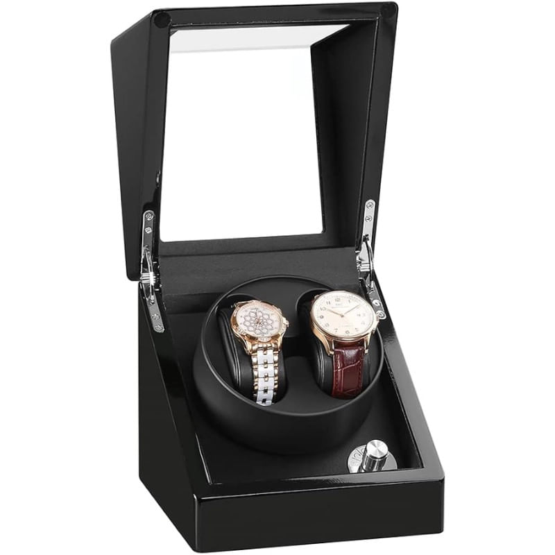 Fashion, accesorii si bijuterii - Barbati - Bijuterii barbati - Ceasuri barbati - Cutie intors ceasuri iUni, 4 programe, Watch Winder 2, Black - Infinity.ro