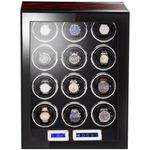 Fashion, accesorii si bijuterii - Barbati - Bijuterii barbati - Ceasuri barbati - Cutie intors ceasuri automatice iUni, Luxury Watch Winder 12 Mahon-Negru - Infinity.ro