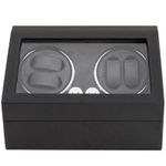 Fashion, accesorii si bijuterii - Barbati - Bijuterii barbati - Ceasuri barbati - Cutie intors ceasuri iUni, 4 Programe, Watch Winder 4 + 6 spatii depozitare, Piele ecologica, Black - Infinity.ro