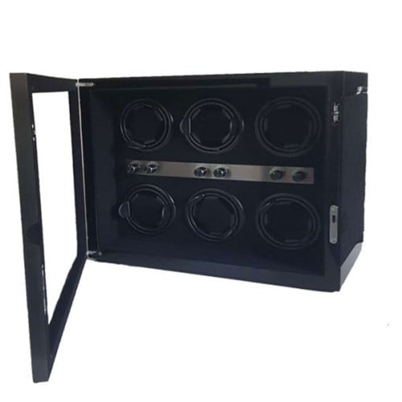 Fashion, accesorii si bijuterii - Barbati - Bijuterii barbati - Ceasuri barbati - Cutie intors ceasuri automatice iUni, Luxury Watch Winder 6 Negru - Infinity.ro