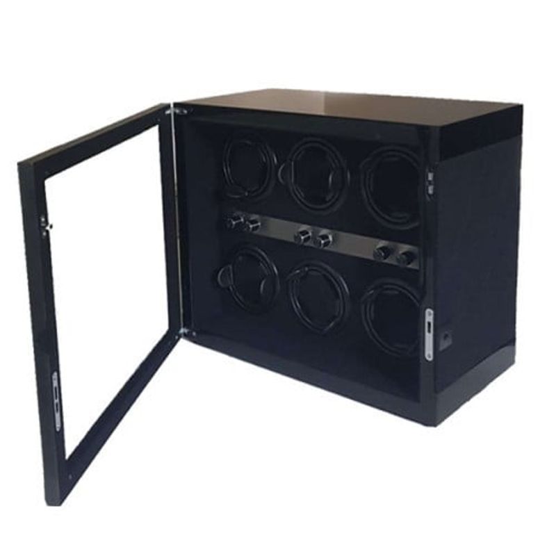 Fashion, accesorii si bijuterii - Barbati - Bijuterii barbati - Ceasuri barbati - Cutie intors ceasuri automatice iUni, Luxury Watch Winder 6 Negru - Infinity.ro