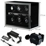 Fashion, accesorii si bijuterii - Barbati - Bijuterii barbati - Ceasuri barbati - Cutie intors ceasuri automatice iUni, Luxury Watch Winder 6 Negru - Infinity.ro