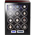 Fashion, accesorii si bijuterii - Barbati - Bijuterii barbati - Ceasuri barbati - Cutie intors ceasuri automatice cu amprenta iUni, Luxury Watch Winder 12, Mahon-Negru - Infinity.ro