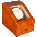 Fashion, accesorii si bijuterii - Barbati - Bijuterii barbati - Ceasuri barbati - Cutie intors ceasuri automatice iUni, Watch Winder 2 + 3 spatii depozitare, 5 Programe, Gold - Infinity.ro