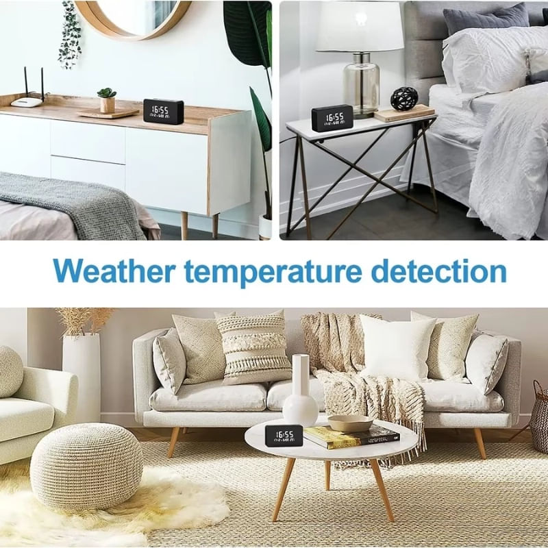 Laptop, Telefoane si Tablete - Wearables si gadgeturi - Gadgeturi - Dispozitive spionaj - Ceas de birou cu Camera Spion iUni IP61, Full HD, 8GB, Wi-Fi, Night Vision, Termometru interior - Infinity.ro