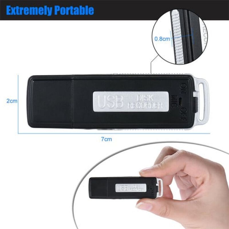 Laptop, Telefoane si Tablete - Wearables si gadgeturi - Gadgeturi - Dispozitive spionaj - Stick USB Spion Reportofon iUni STK98, 8GB, Activare vocala - Infinity.ro