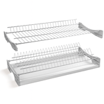 Casa si Gradina - Bucatarie si vesela - Organizare si depozitare bucatarie - Scurgator vase - Scurgator Vase din Otel Inoxidabil cu 2 Rafturi, Pentru Dulap cu Dimensiune Exterioara de 900mm, Tavita de Plastic, Inox - Infinity.ro