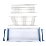Casa si Gradina - Bucatarie si vesela - Organizare si depozitare bucatarie - Scurgator vase - Scurgator Vase din Otel Inoxidabil cu 2 Rafturi, Pentru Dulap cu Dimensiune Exterioara de 900mm, Tavita de Plastic, Inox - Infinity.ro