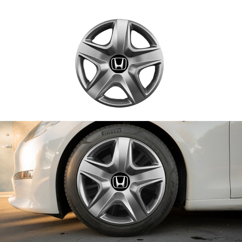 Auto si Moto - Anvelope si jante - Accesorii roti - Capace roti - Set 4 capace roti potrivite jantelor de 14 inchi (R14) compatibile HONDA, Model - 202 - Infinity.ro