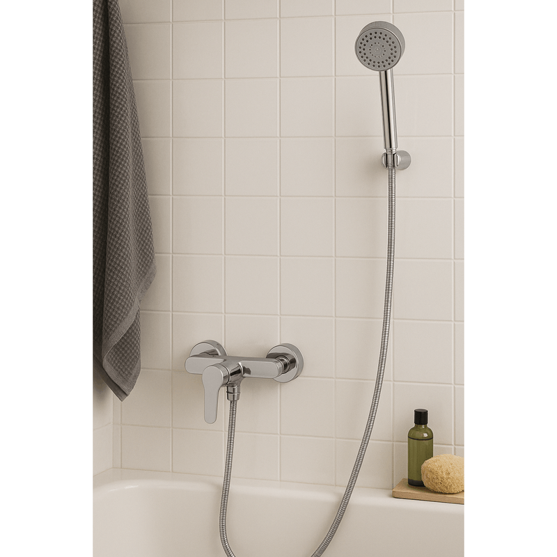 Casa si Gradina - Sanitare - Lavoar baie si accesorii - Baterii sanitare - Baterie de cada cu dus Remer Rubinetterie Winner W38, aparenta,, para de dus cu 4 functii, suport reglabil, anti-calcar - Infinity.ro