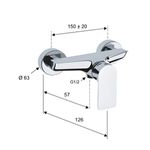 Casa si Gradina - Sanitare - Lavoar baie si accesorii - Baterii sanitare - Baterie de dus Remer Rubinetterie Infinity I33, monocomanda, montaj pe perete, cartus ceramic, cromat lucios, alama - Infinity.ro