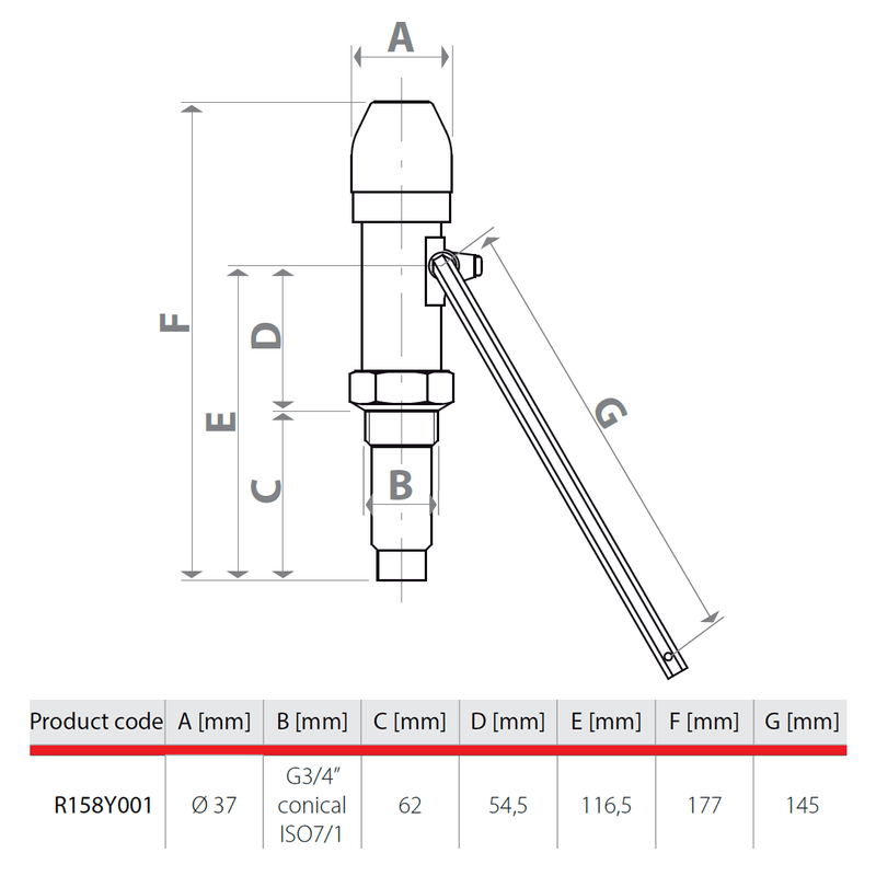 Casa si Gradina - Sanitare - Instalatii hidro - Fitinguri - Regulator de tiraj Giacomini R158Y001, pentru cazane pe combustibil solid, conexiune 3/4” filet exterior, 30-100°C - Infinity.ro