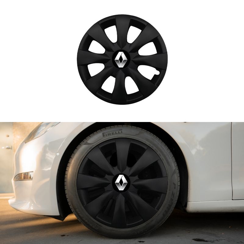 Auto si Moto - Anvelope si jante - Accesorii roti - Capace roti - Set 4 capace roti potrivite jantelor de 15 inchi (R15) compatibile RENAULT, Model - 316 Black Edition - Infinity.ro