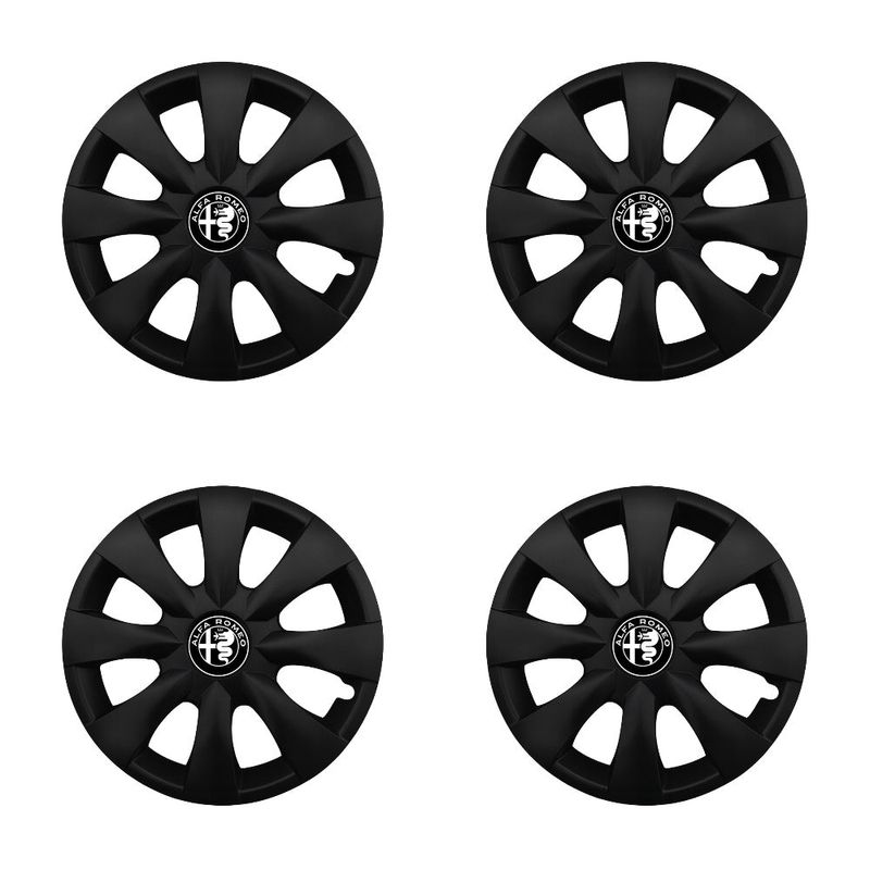 Auto si Moto - Anvelope si jante - Accesorii roti - Capace roti - Set 4 capace roti potrivite jantelor de 15 inchi (R15) compatibile ALFA ROMEO, Model - 316 Black Edition - Infinity.ro