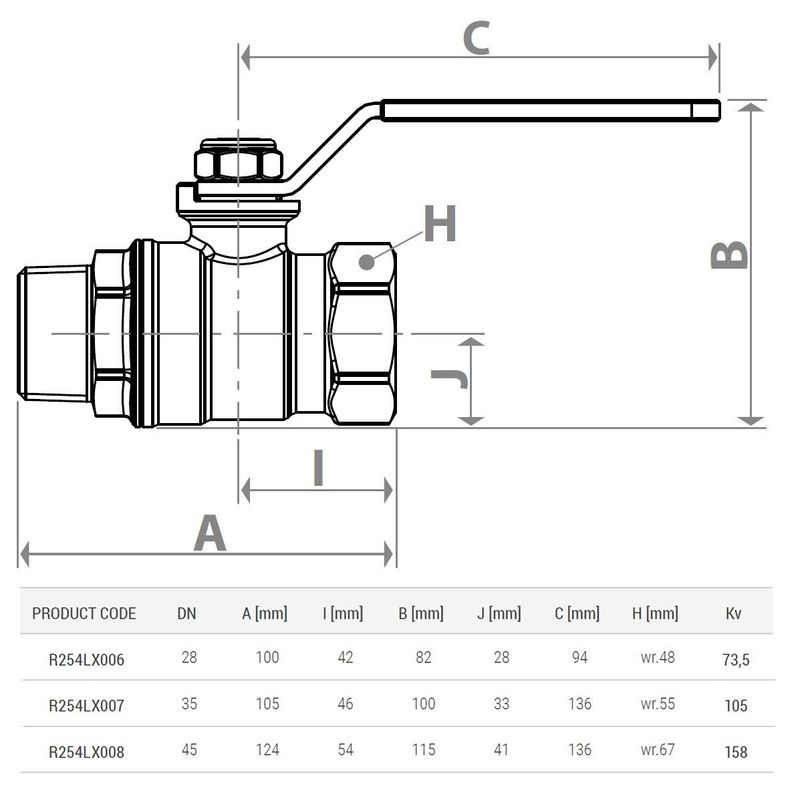 Casa si Gradina - Sanitare - Instalatii hidro - Robineti - Robinet cu bila Giacomini R254LX045, alama cromata, 1” filet interior x 1” filet exterior - Infinity.ro