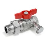 Casa si Gradina - Sanitare - Instalatii hidro - Robineti - Robinet cu bila Giacomini R259SX003 cu olandez si robinet de golire, 1/2” filet interior x 1/2” filet exterior, alama - Infinity.ro