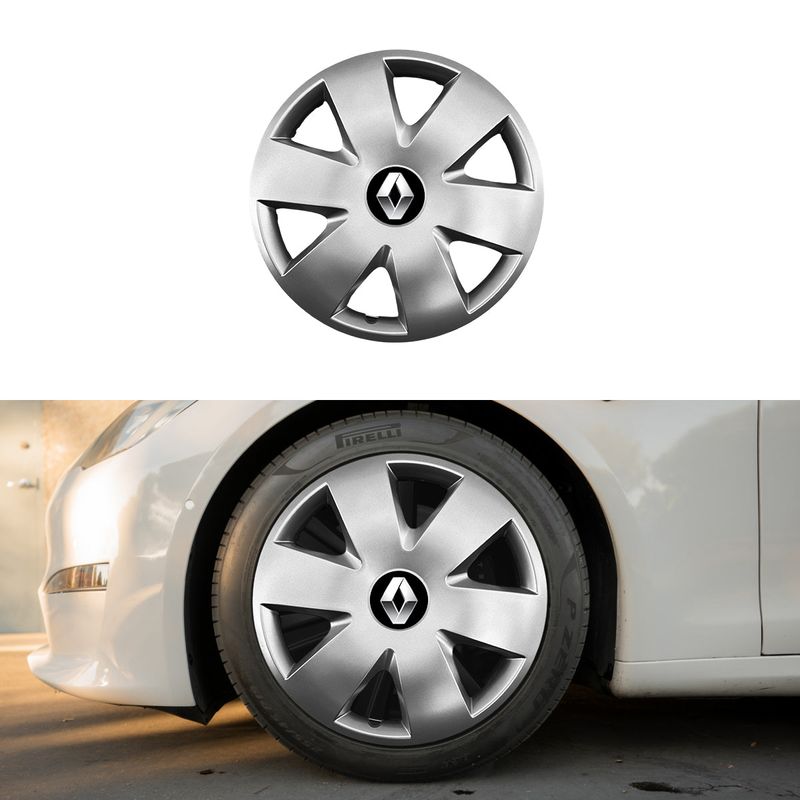 Auto si Moto - Anvelope si jante - Accesorii roti - Capace roti - Set 4 capace roti potrivite jantelor de 15 inch (R15) compatibile Renault, Model - 308 - Infinity.ro