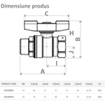 Casa si Gradina - Sanitare - Instalatii hidro - Robineti - Robinet cu bila de trecere Giacomini R254X044, filet interior - exterior 3/4", maner fluture, alama cromata - Infinity.ro